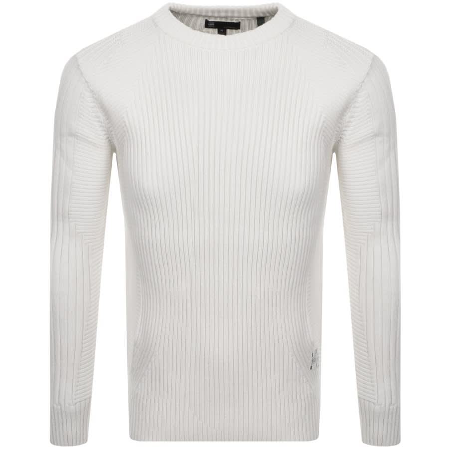Alternative Image for ProductG Star Raw 3D Biker Crew Knit Jumper White1